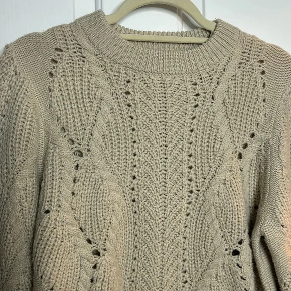 EUC VANESSA BRUNO women’s light beige crewneck sweater size medium - Picture 2 of 6